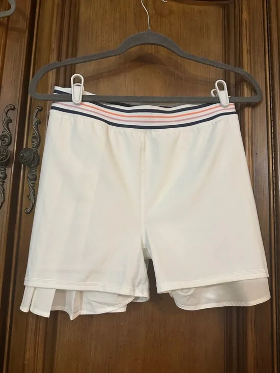 NEW Johnny Was CALME White Endurance Tennis Skirt Skort with Striped Waistband L - Picture 13 of 16